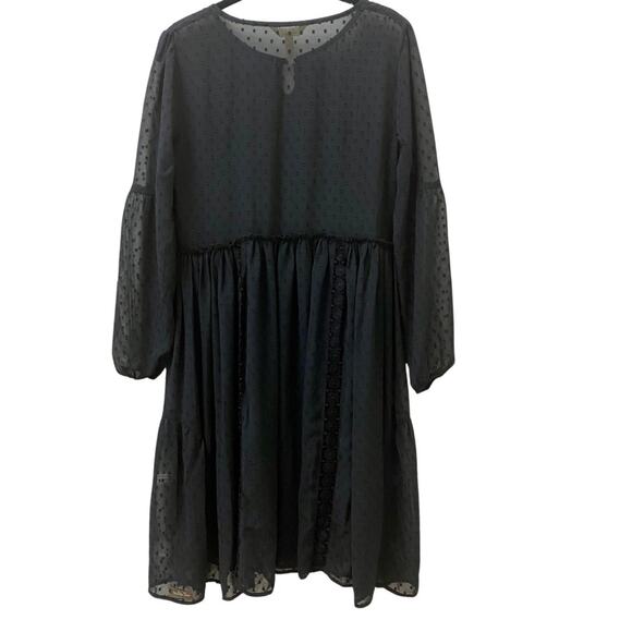 Matilda Jane Nostalgia Charlie Swiss Dot Black Dress Small Boho Whimsigoth - Picture 2 of 13